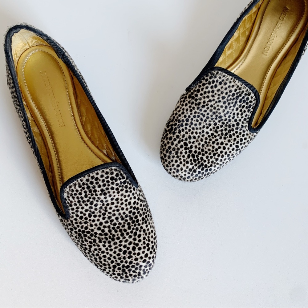 Avec Moderation Made in Italy Calf Hair Loafers Flats Spotted Size 7